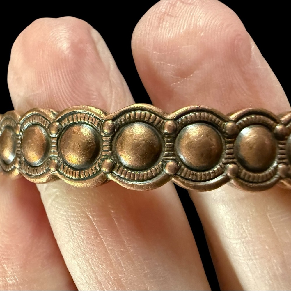 Native American Stamped Solid Copper Bracelet Cuf… - image 4